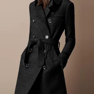 Double Breasted Casual Woolen Coat Women’s Clothing