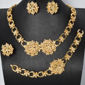 European And American Trendy Floral Jewelry Adorned With Diamonds