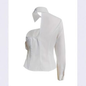 White Blouse With A One-shoulder TOP