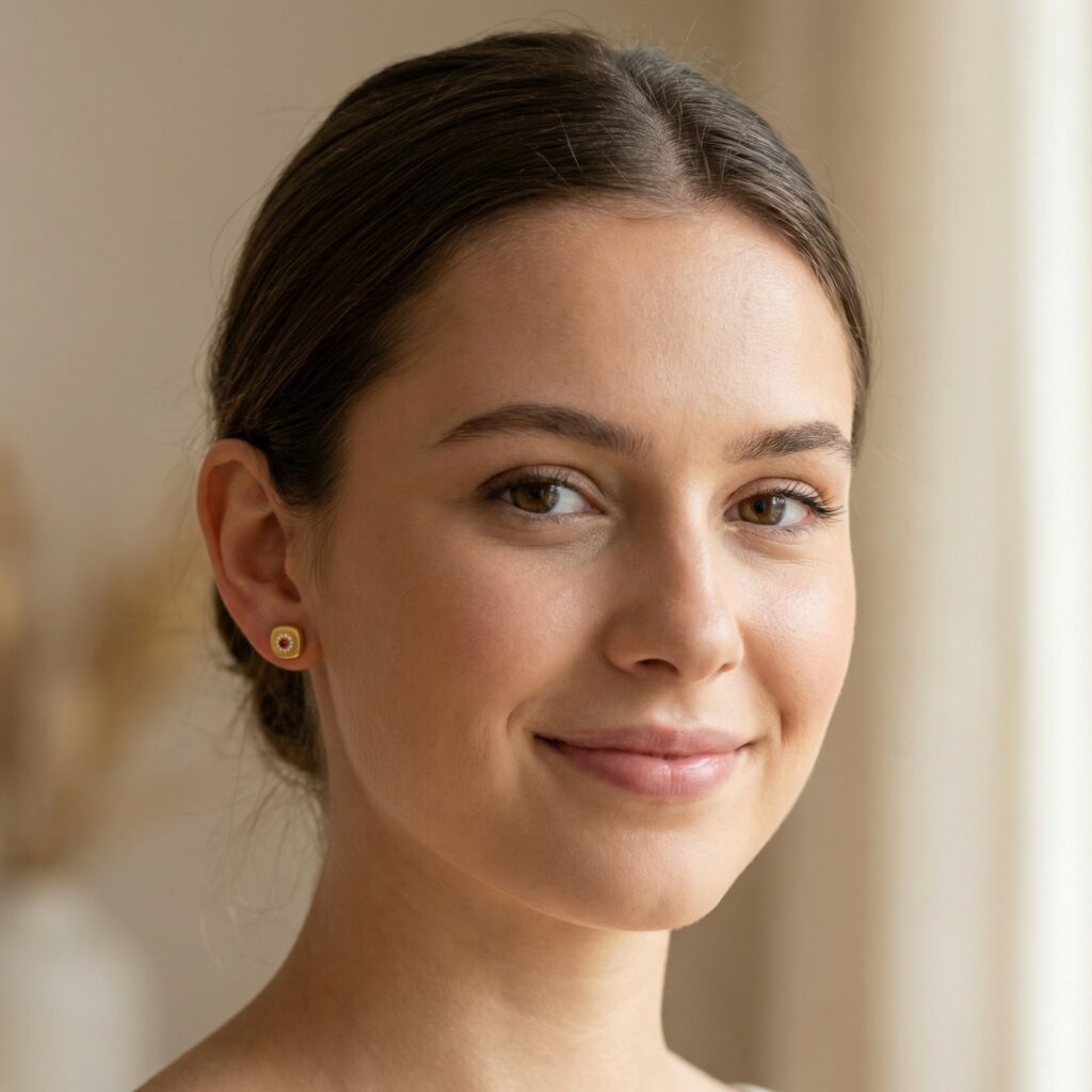 925 Sterling Silver Matte Square Studs Featuring Vibrant Ruby Cabochons and Sparkling Halo Accents