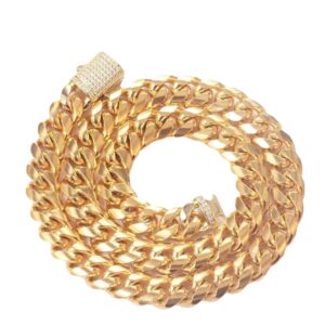 Micro-pave Zircon Polished Bronze Buckle Necklace