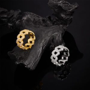 925 Silver Inlaid Moissanite Hip-Hop Full-Cover Ring