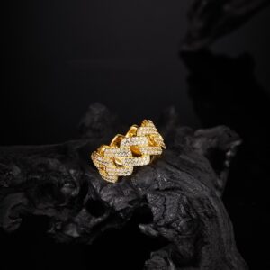 925 Silver Inlaid Moissanite Hip-Hop Full-Cover Ring